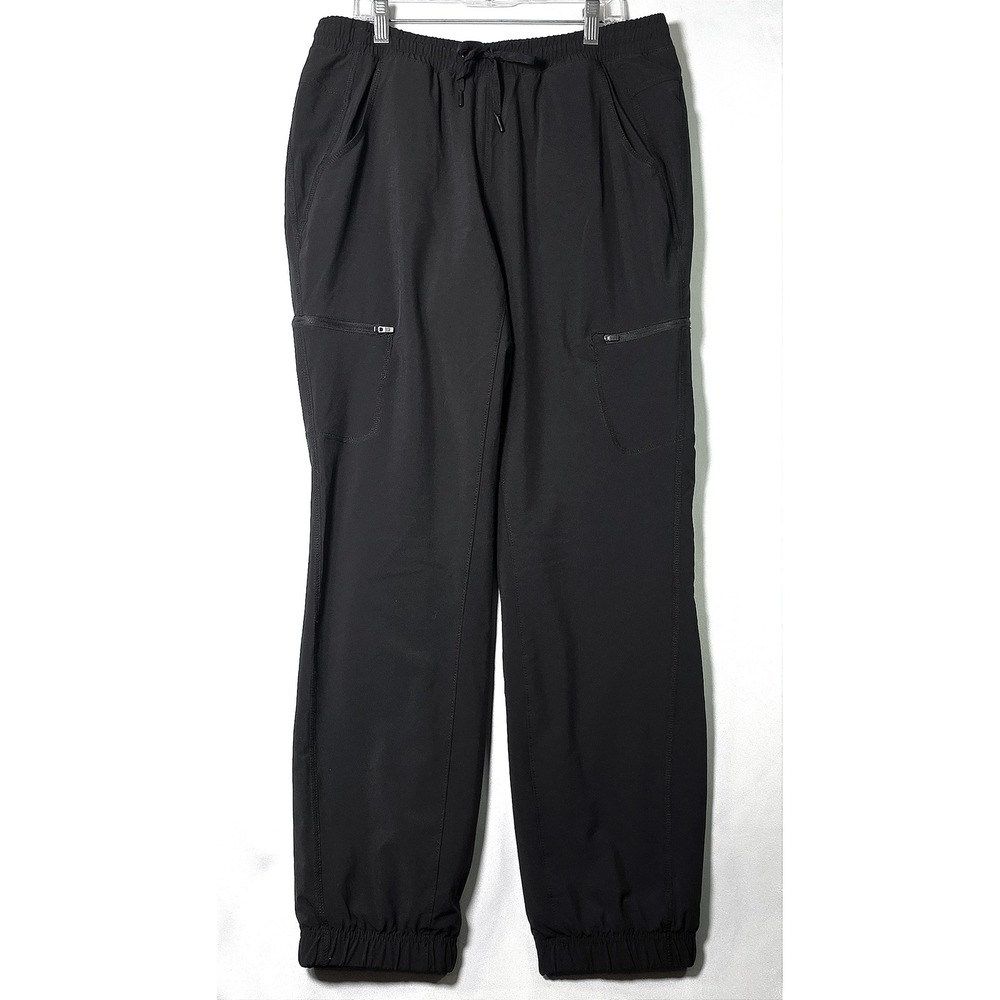 Eddie Bauer Womens Black Cargo Hiking Jogger Pants Elastic Waist Outdoor XL